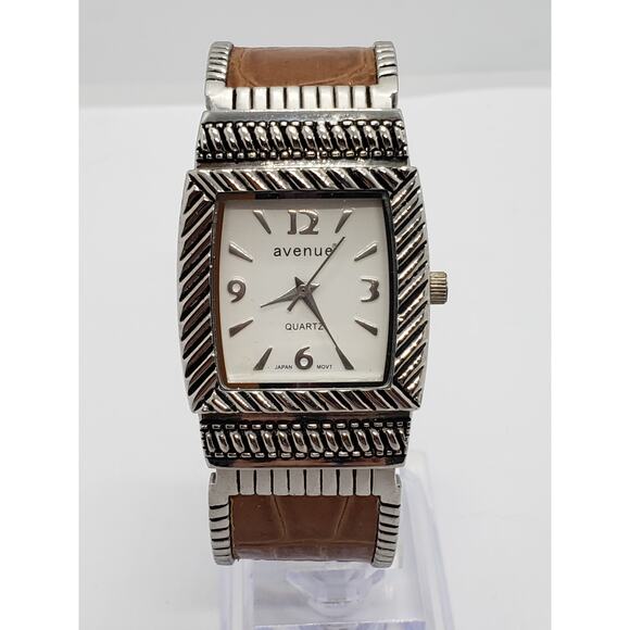 Avenue women's watch. Square face with ornate bevel edge. A408-49